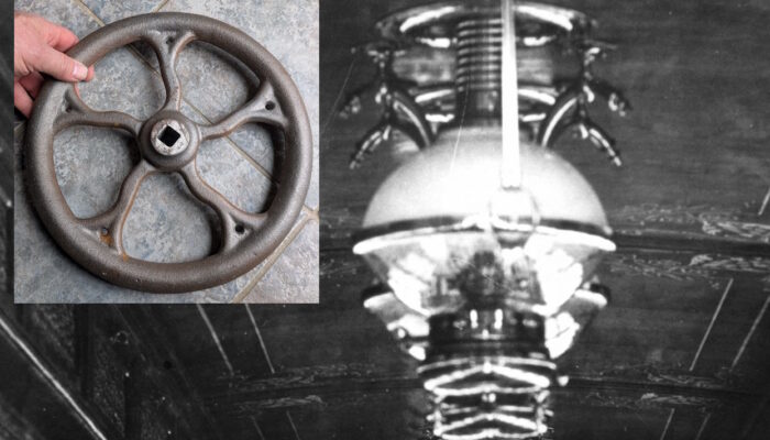 Donors who give $3500 to sponsor a chandelier on Coach 9 will receive a duplicate casting of the brake wheel that will be installed on the car.