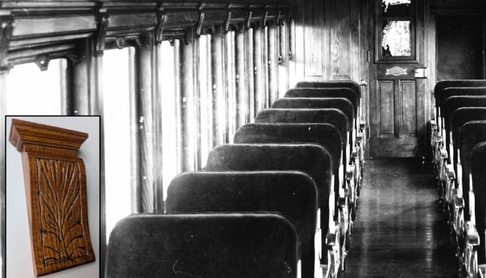 Donors who give $850 to sponsor a seat on Coach 9 will receive a hand carved badge as has been installed between each window inside the car.