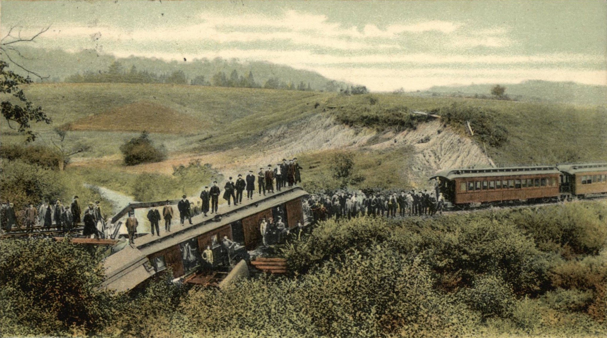 Sept. 12, 1905 wreck on the WW&F Railway at Trout Brook in Alna, Maine. No one was hurt.