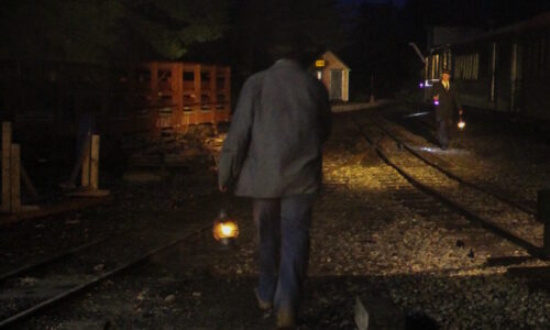 Nighttime at the WW&F Railway Nighttime at the WW&F Railway in Alna, Maine.