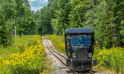 Model T Railcar - at the WW&F Railway Museum in Alna, Maine.