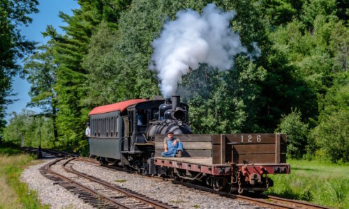 Monson Railroad Recreated A Monson railroad mixed freight train recreated at the WW&F Railway Museum in Alna Maine. Kevin Madore Photo used with permission.