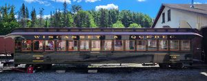 Wiscasset & Quebec Coach 9, built new by volunteers at the WW&F Railway Museum in Alna, Maine.